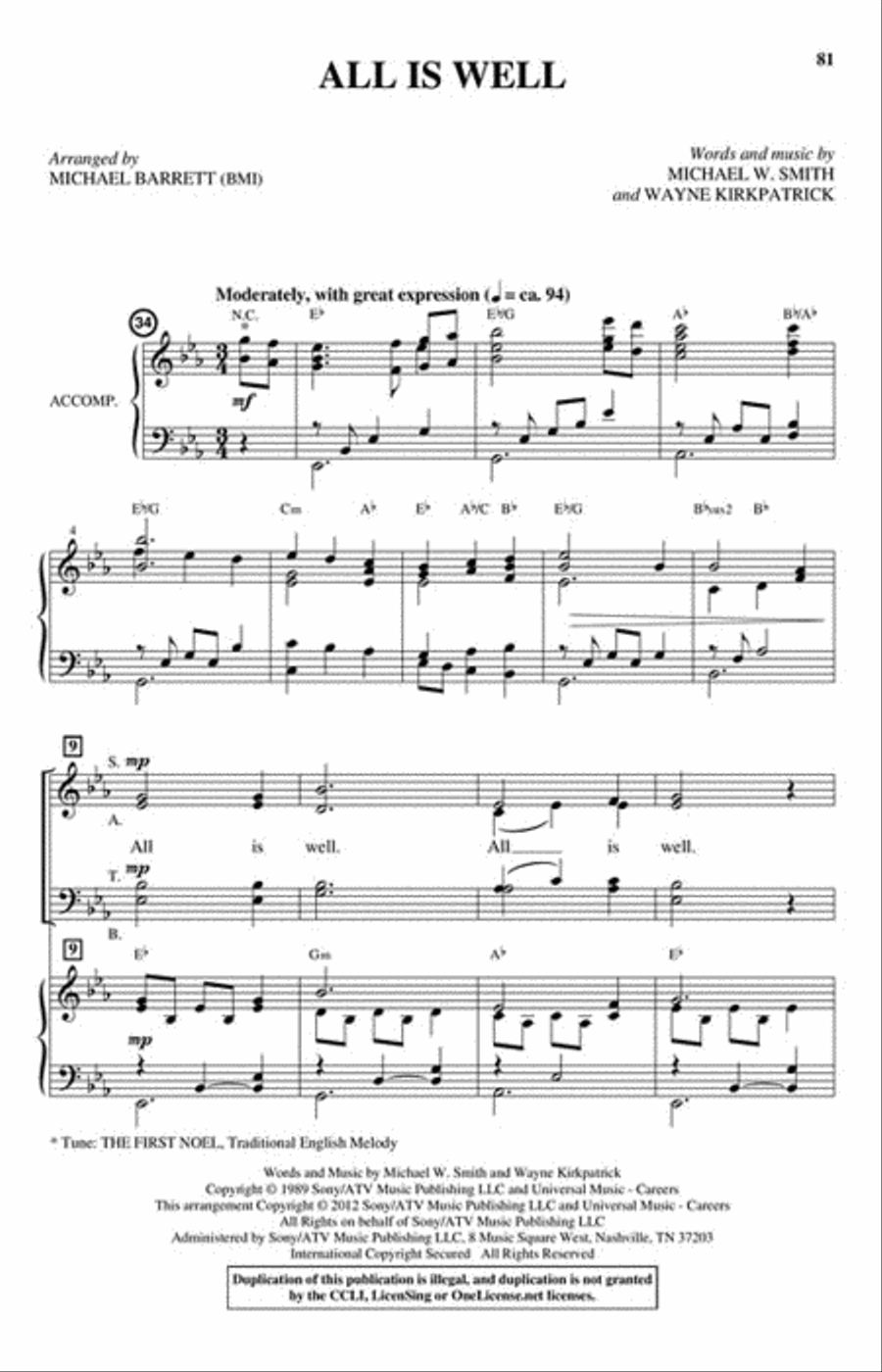 All Is Well Choir scores gallery preview page 8