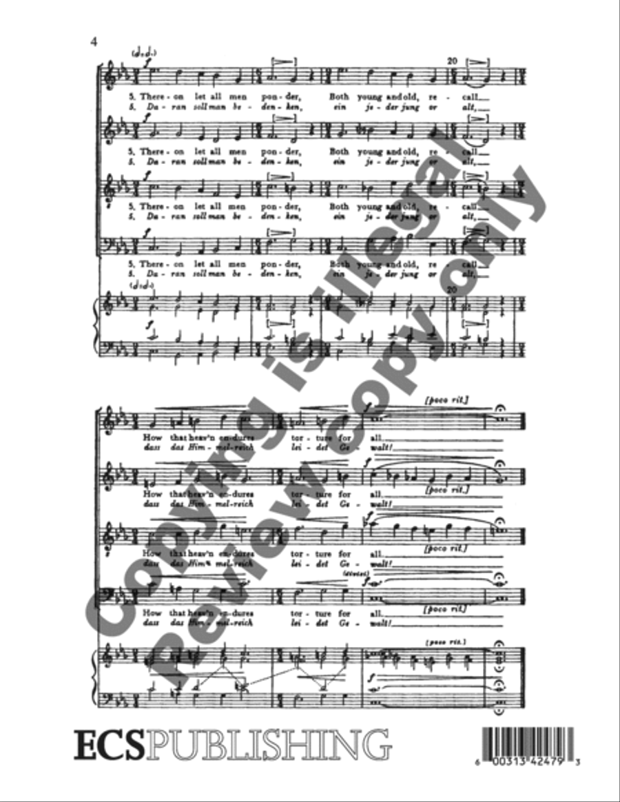 Marienlieder: 3. Mary's Pilgrimage (Marias Wallfahrt) 4-Part scores gallery preview page 6