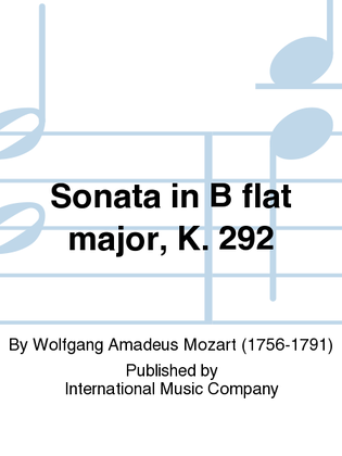 Sonata In B Flat Major, K. 292