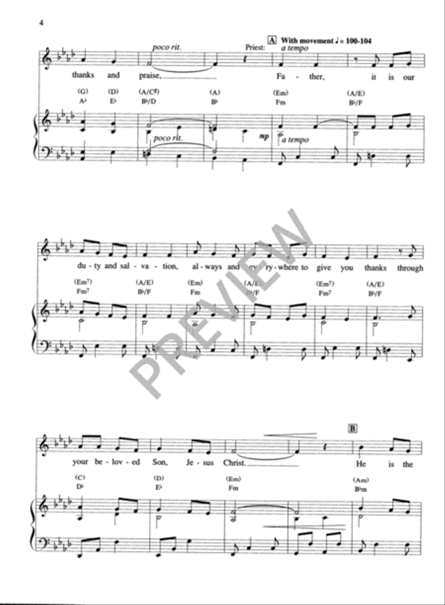 Eucharistic Prayer II - Full Score 4-Part scores gallery preview page 6