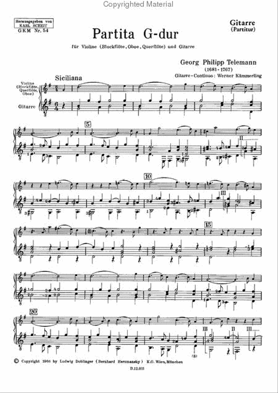 Partita Nr. 2 G-Dur Partita Nr. 2 G-Dur School and Community scores gallery preview page 2
