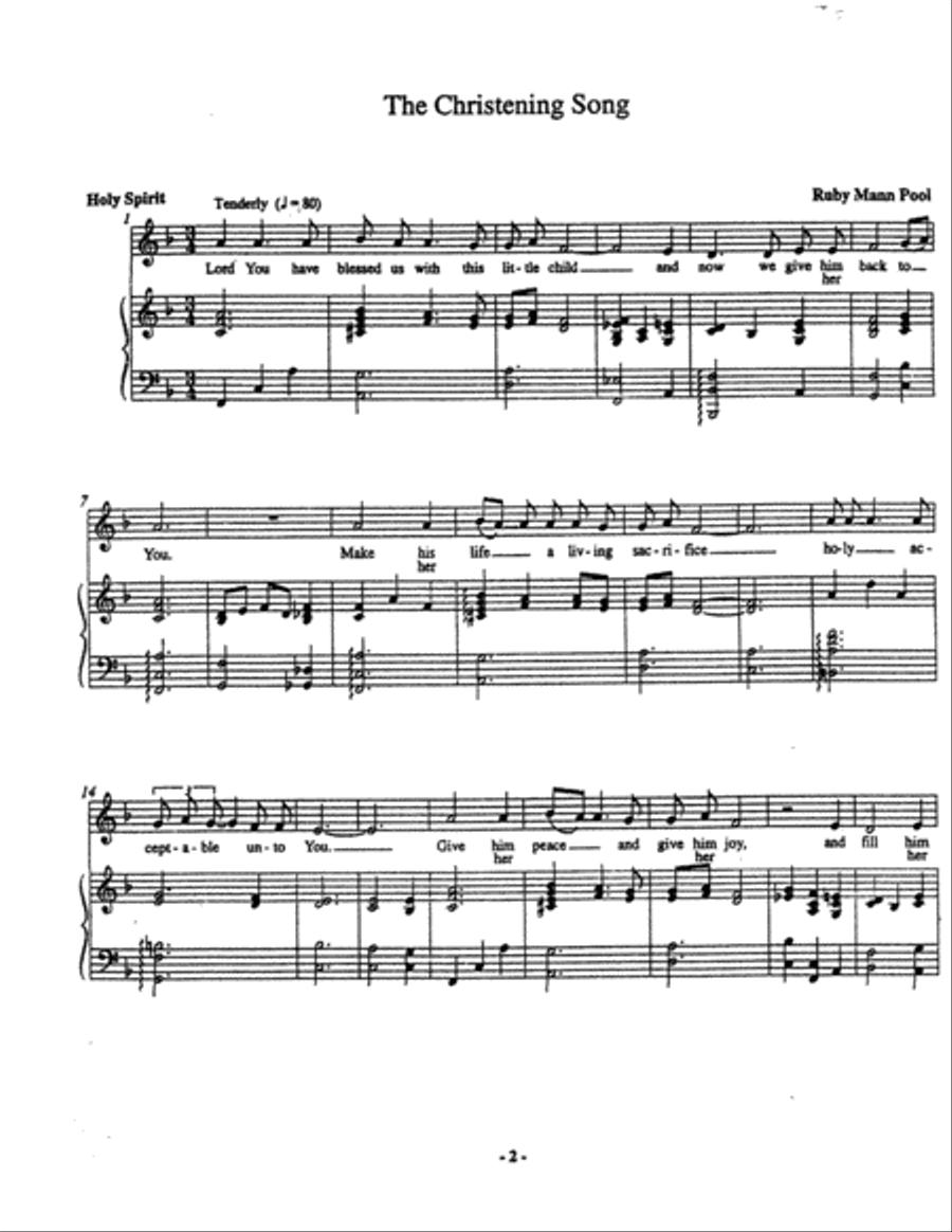The Christening Song High Voice scores gallery preview page 2