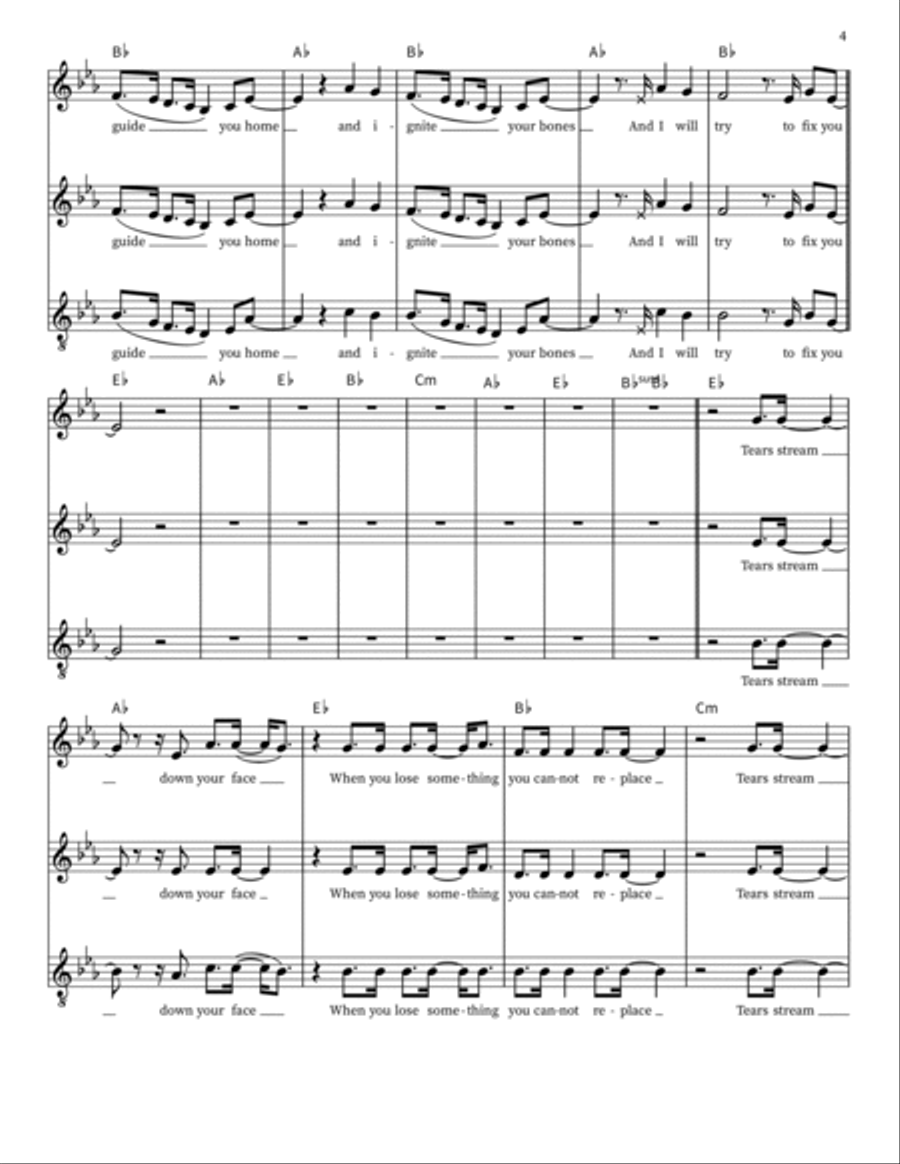 Fix You 3-Part scores gallery preview page 4