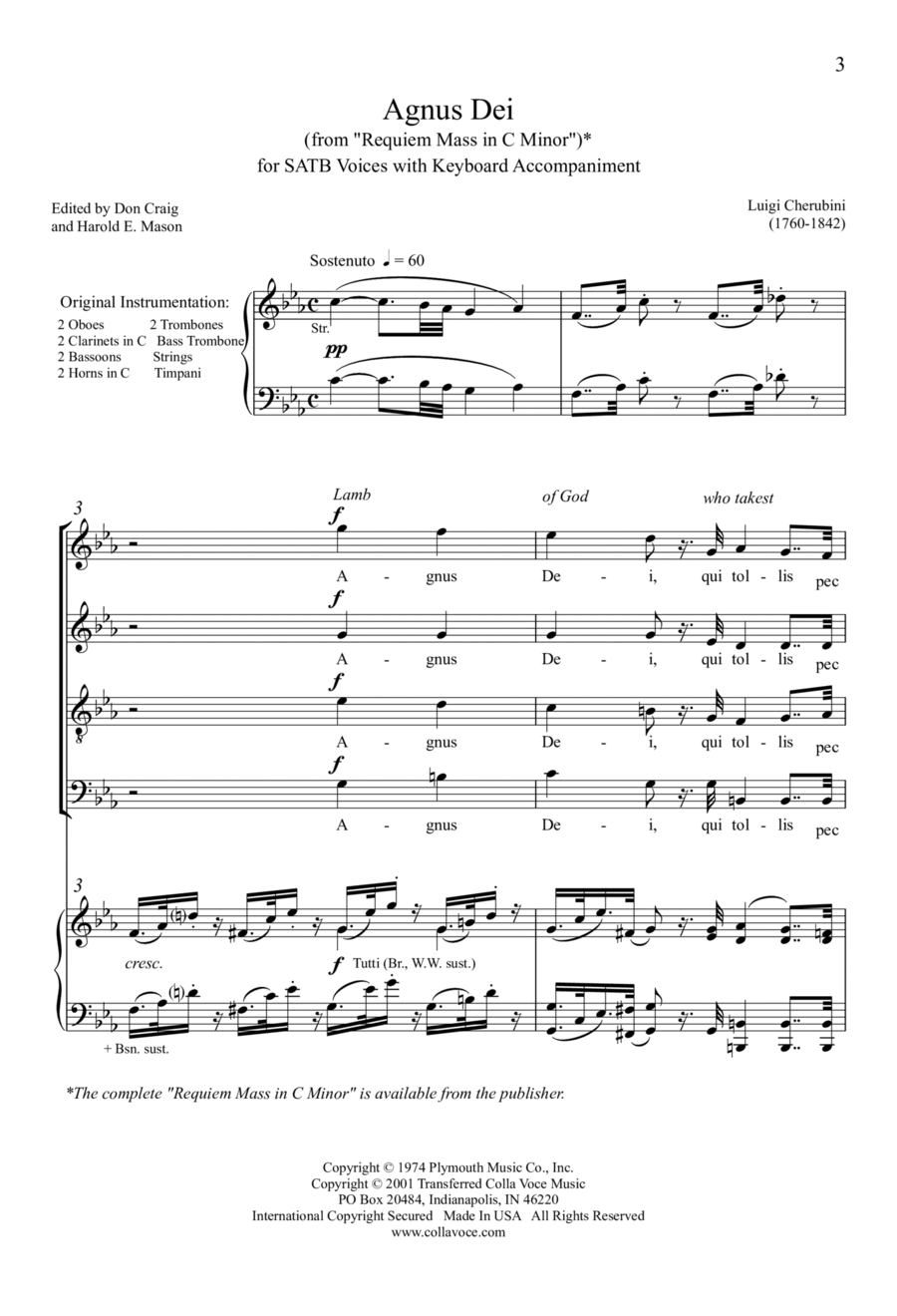 Agnus Dei 4-Part scores gallery preview page 1
