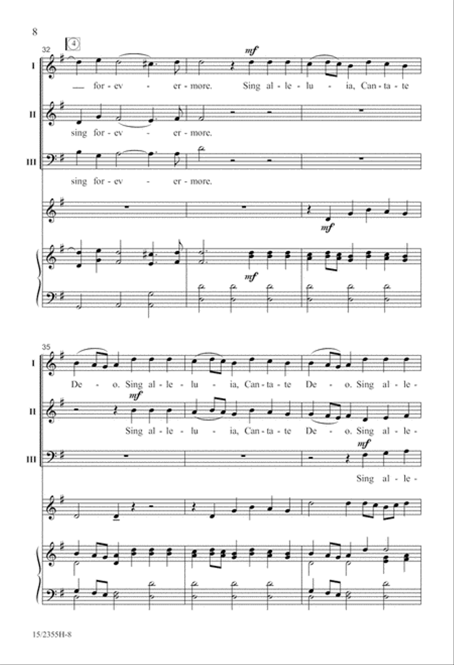 Cantate Deo (from Water Music Suite) 3-Part scores gallery preview page 8
