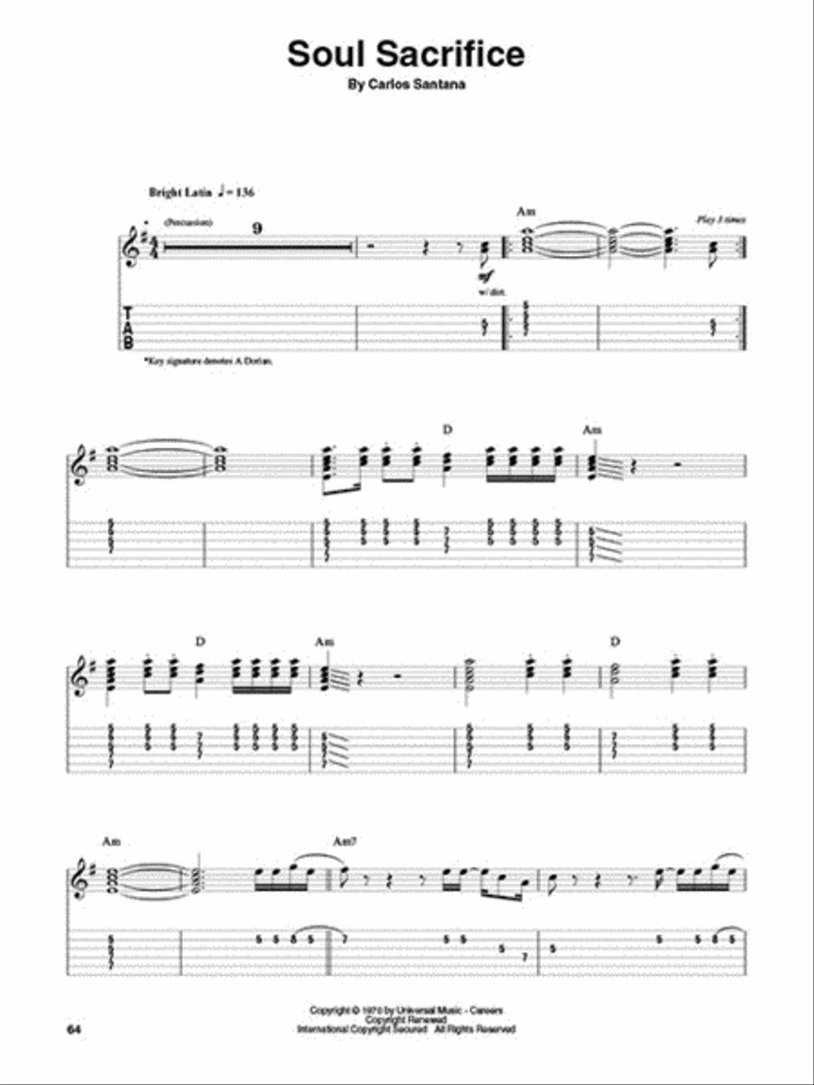 Santana Guitar Tablature scores gallery preview page 5