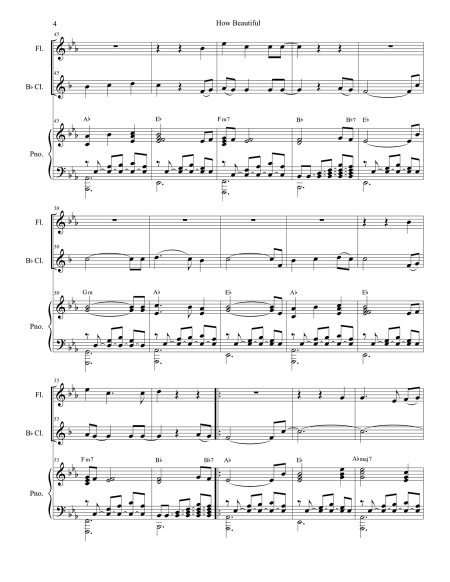 How Beautiful Woodwind Duet scores gallery preview page 4