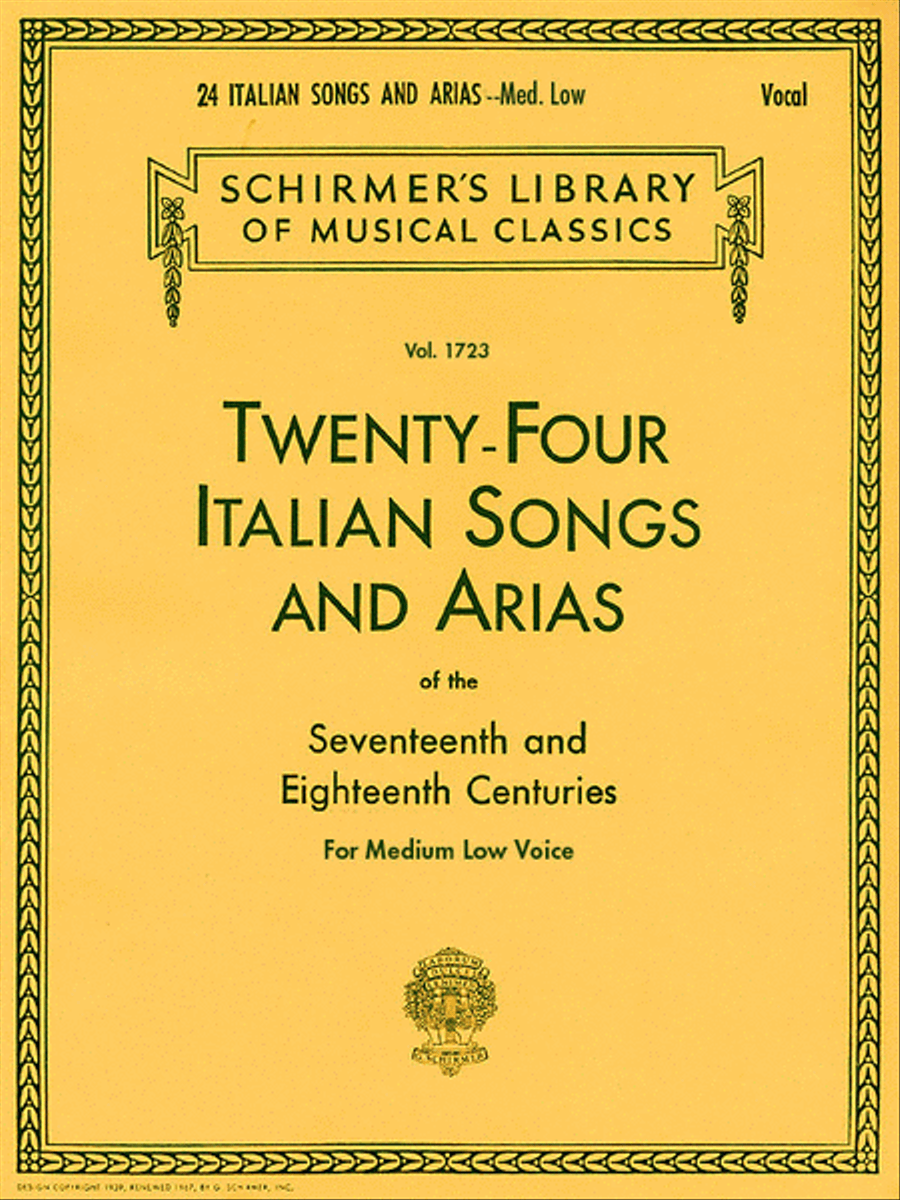 24 Italian Songs & Arias of the 17th & 18th Centuries