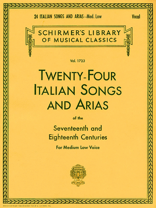 24 Italian Songs & Arias Of The 17th & 18th Centuries - Medium Low Voice - Book Only