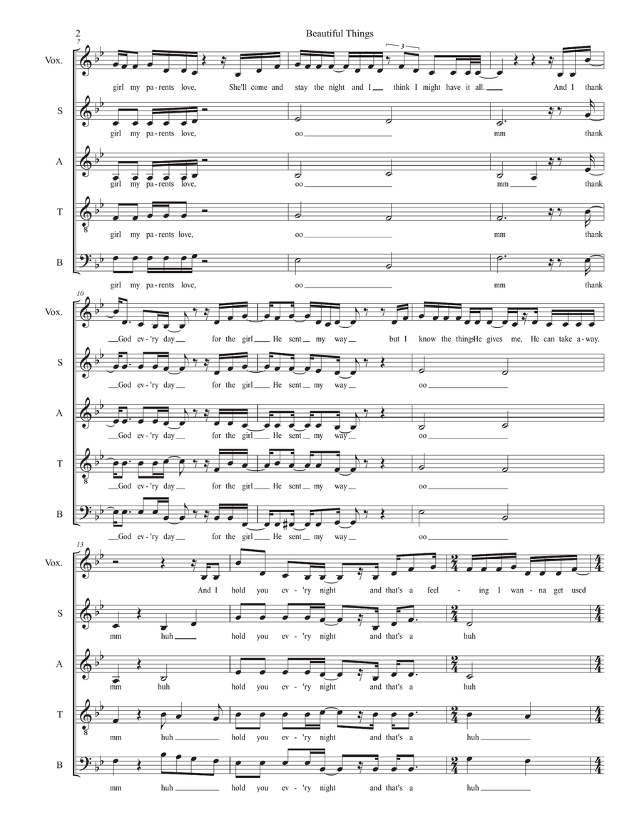 Beautiful Things 4-Part scores gallery preview page 2