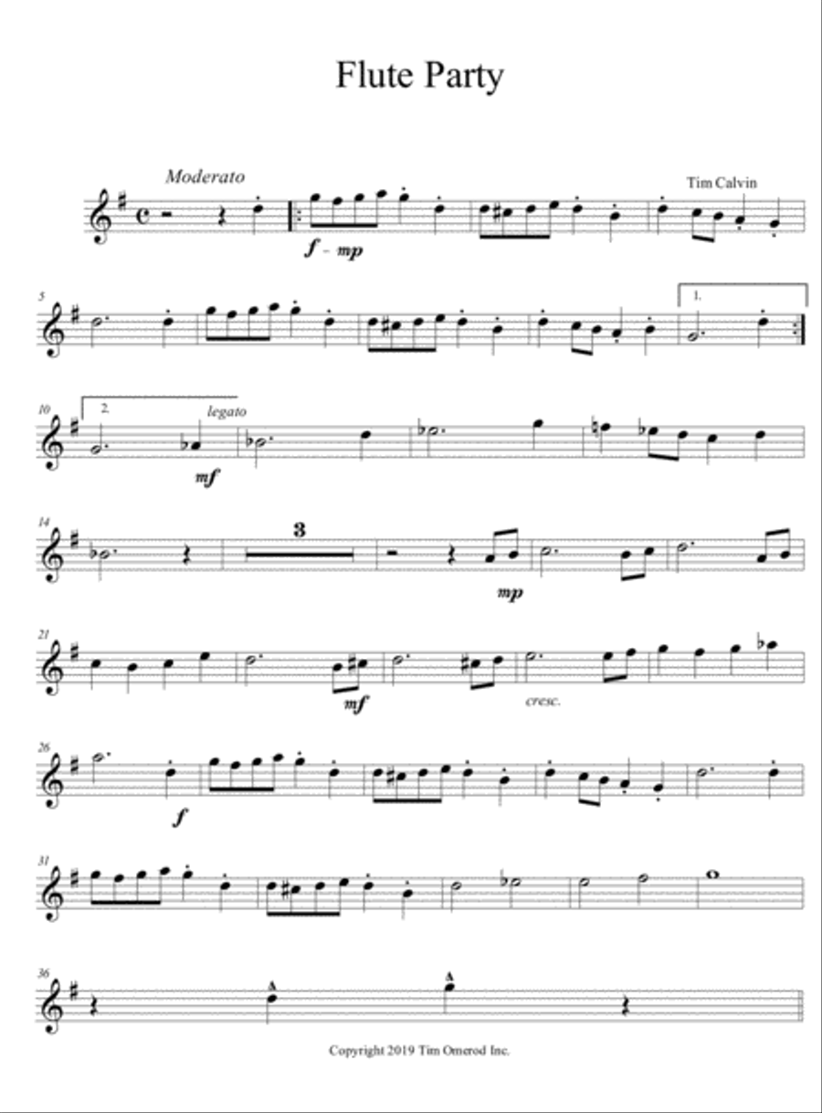 Flue Party Flue Party Flute Solo scores gallery preview page 1