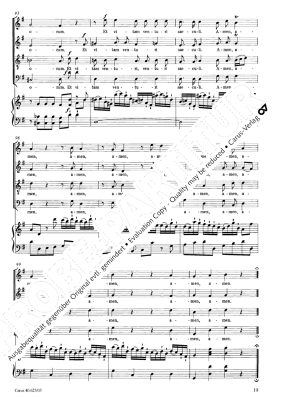 Missa brevis in G major 4-Part scores gallery preview page 22