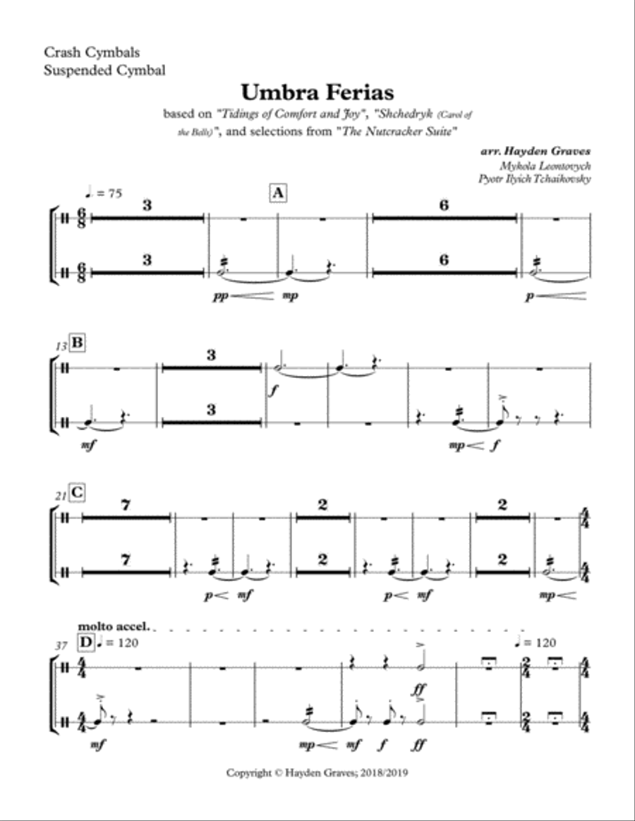 Umbra Ferias Percussion Ensemble scores gallery preview page 1