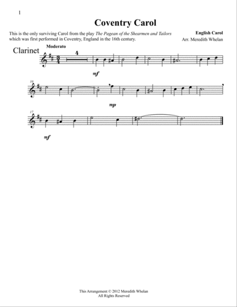 Christmas Duets for Clarinet & Piano: 11 Traditional Carols Woodwind Duet scores gallery preview page 6