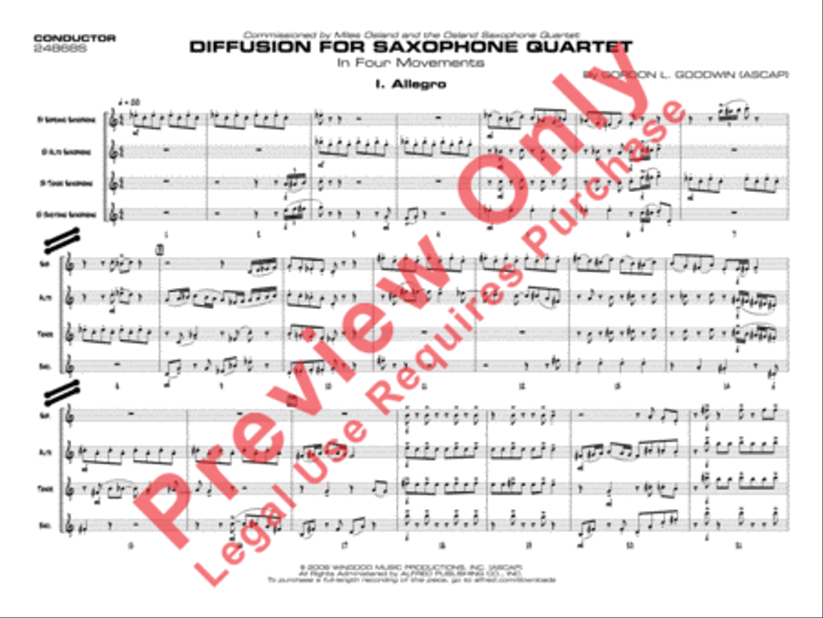 Diffusion for Sax Quartet Small Ensemble scores gallery preview page 4