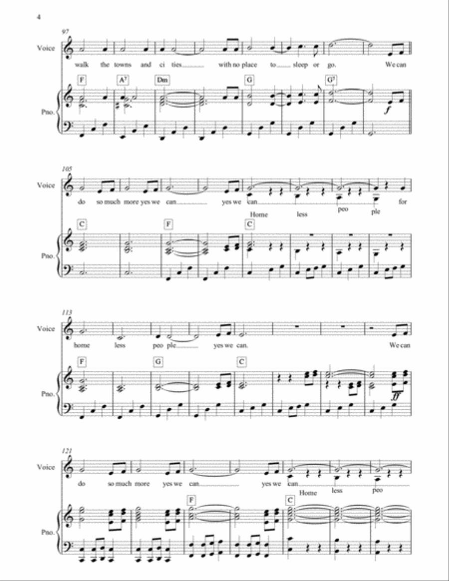 Homeless People - An Anthem for childrens choir Unison Choir scores gallery preview page 5