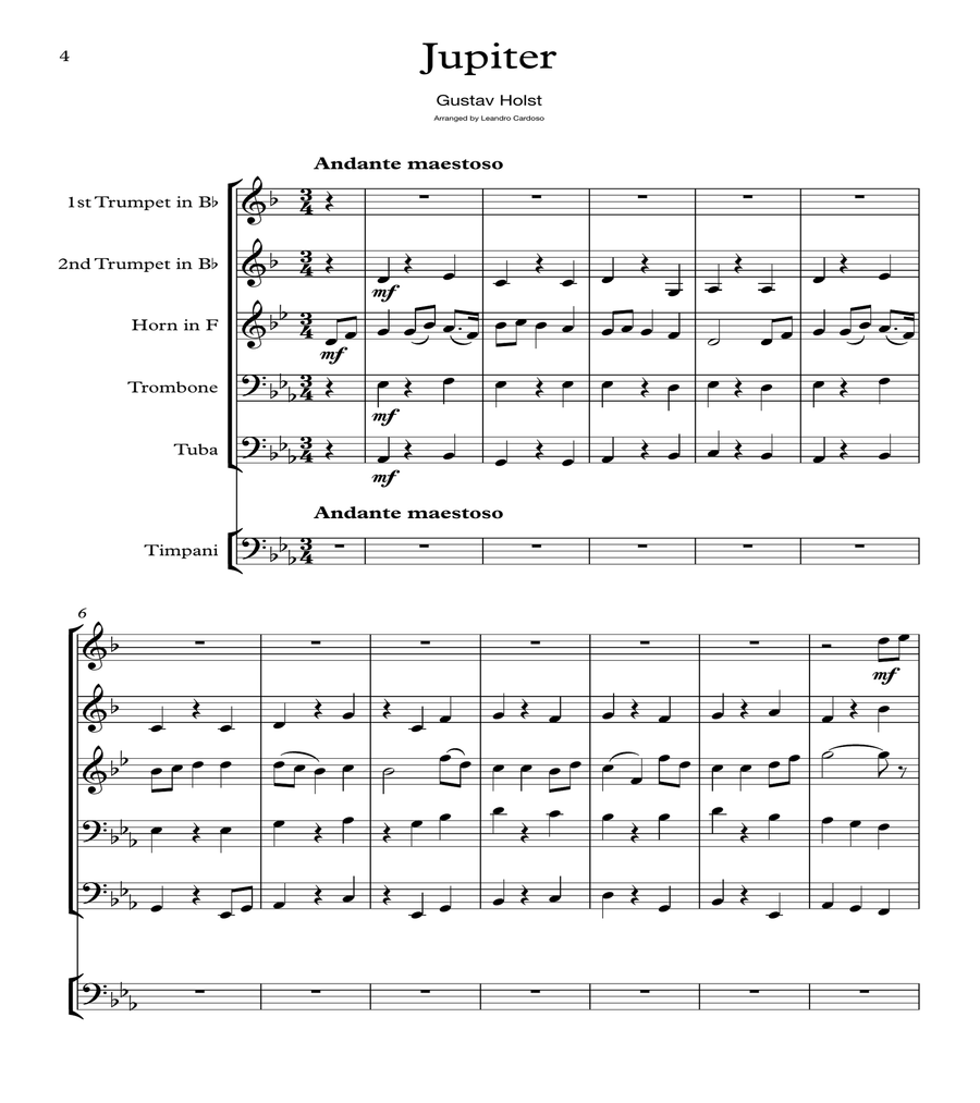 Jupiter (Holst)- Brass Quintet image number null