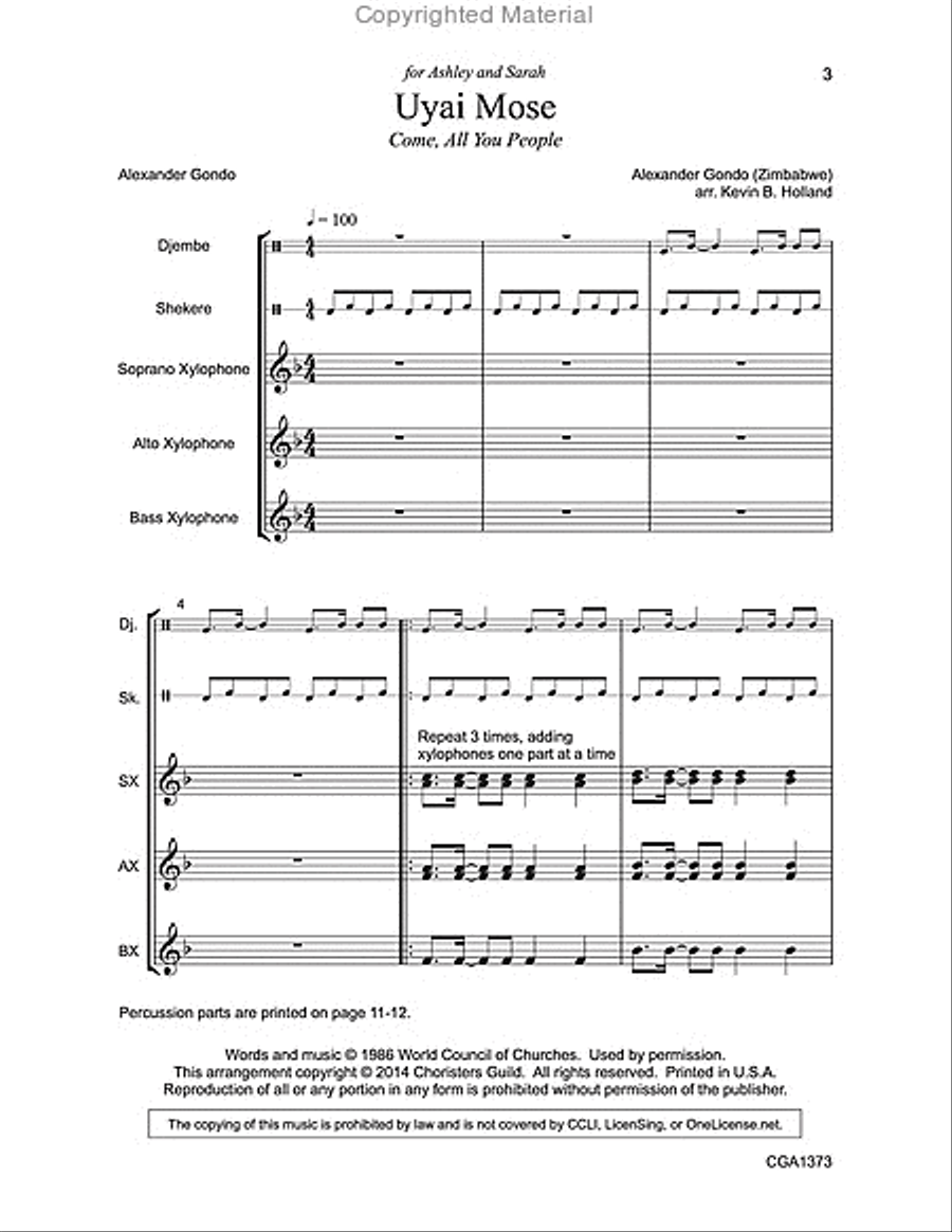 Uyai Mose 4-Part scores gallery preview page 2