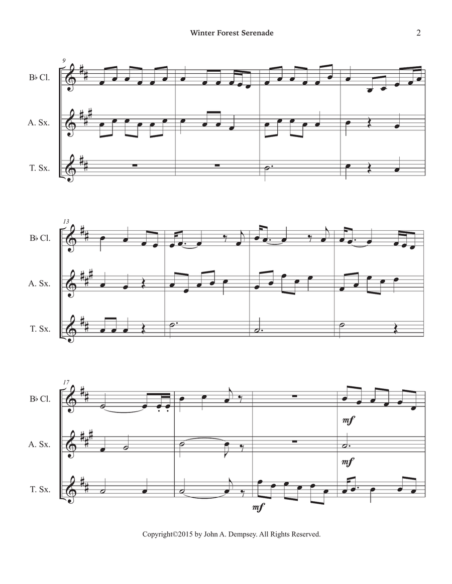 Winter Forest Serenade (Woodwind Trio): Clarinet, Alto Sax and Tenor Sax Woodwind Trio scores gallery preview page 6