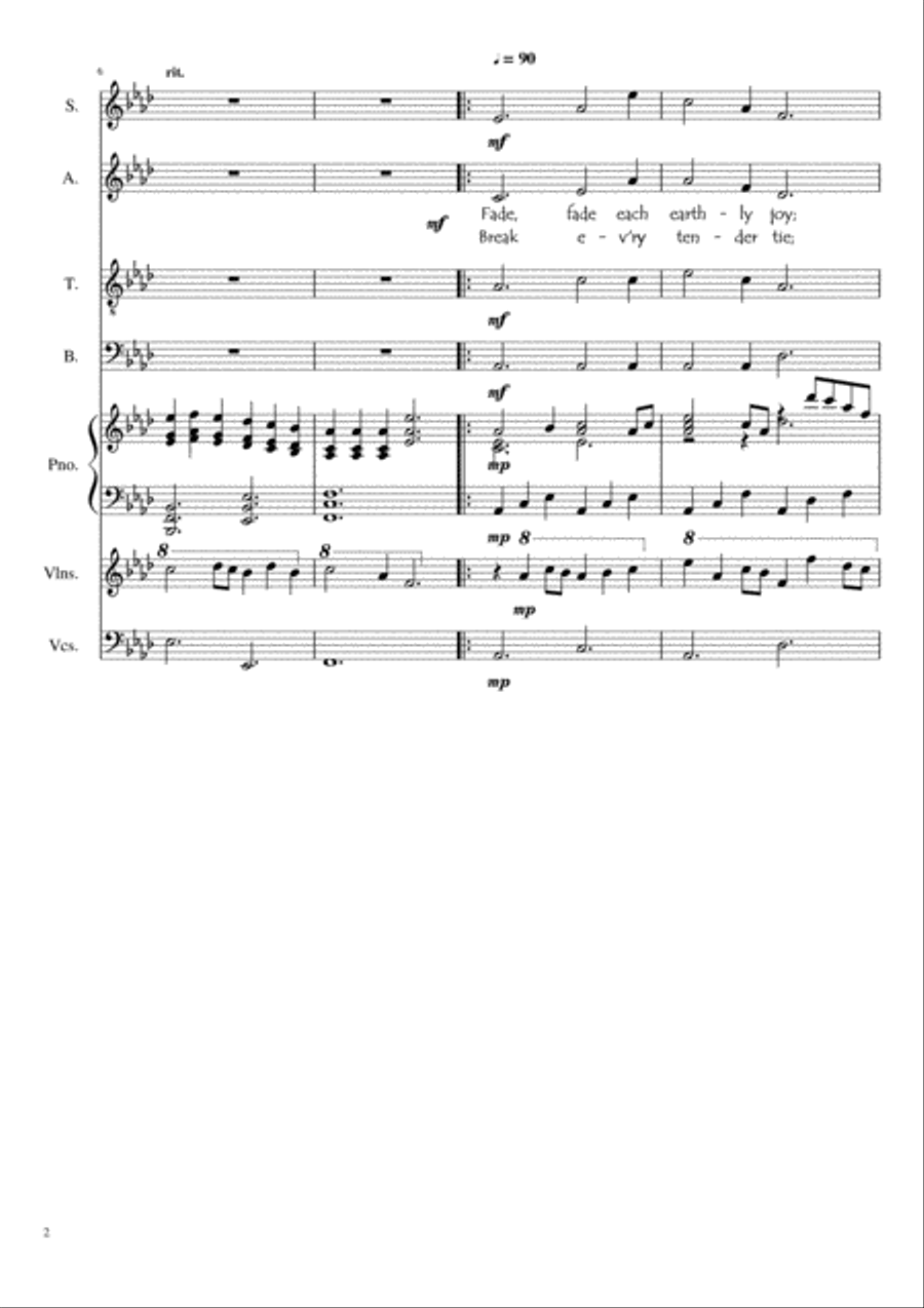 FADE, FADE EACH EARTHLY JOY 4-Part scores gallery preview page 2