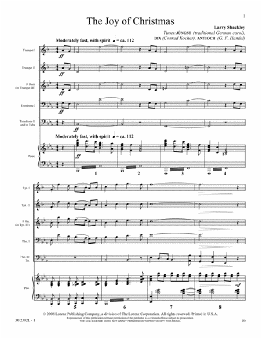 The Joy of Christmas Brass Ensemble scores gallery preview page 1