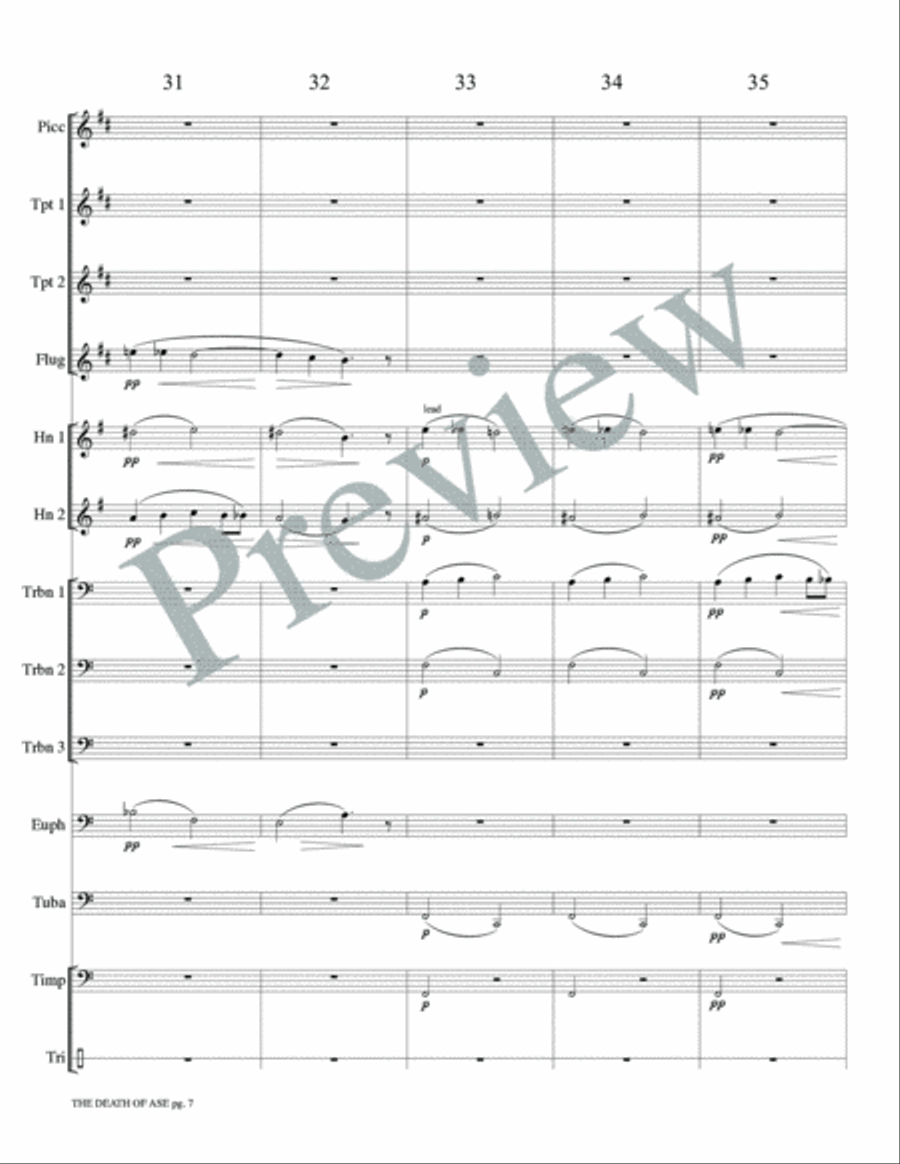 Death of Ase Death of Ase Small Ensemble scores gallery preview page 9
