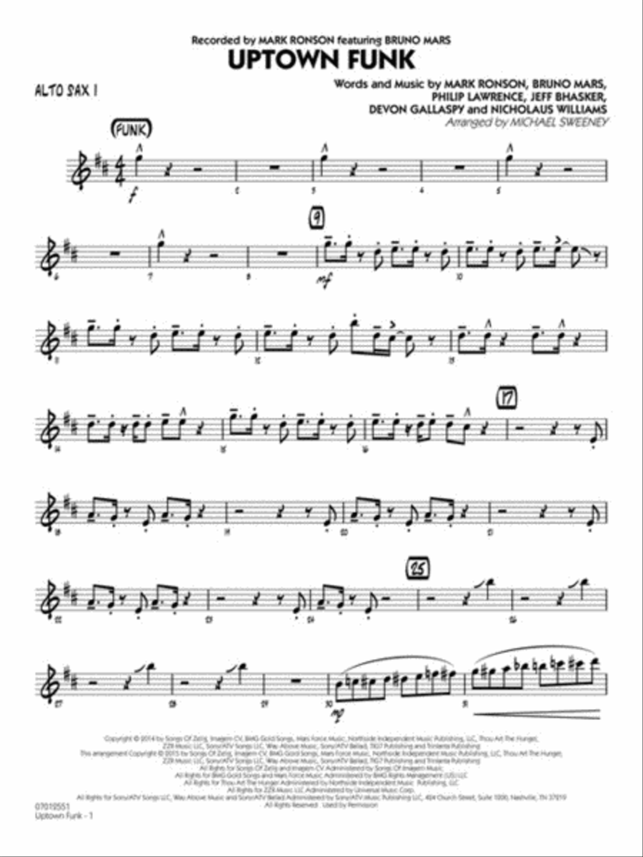 Uptown Funk Jazz Ensemble scores gallery preview page 4