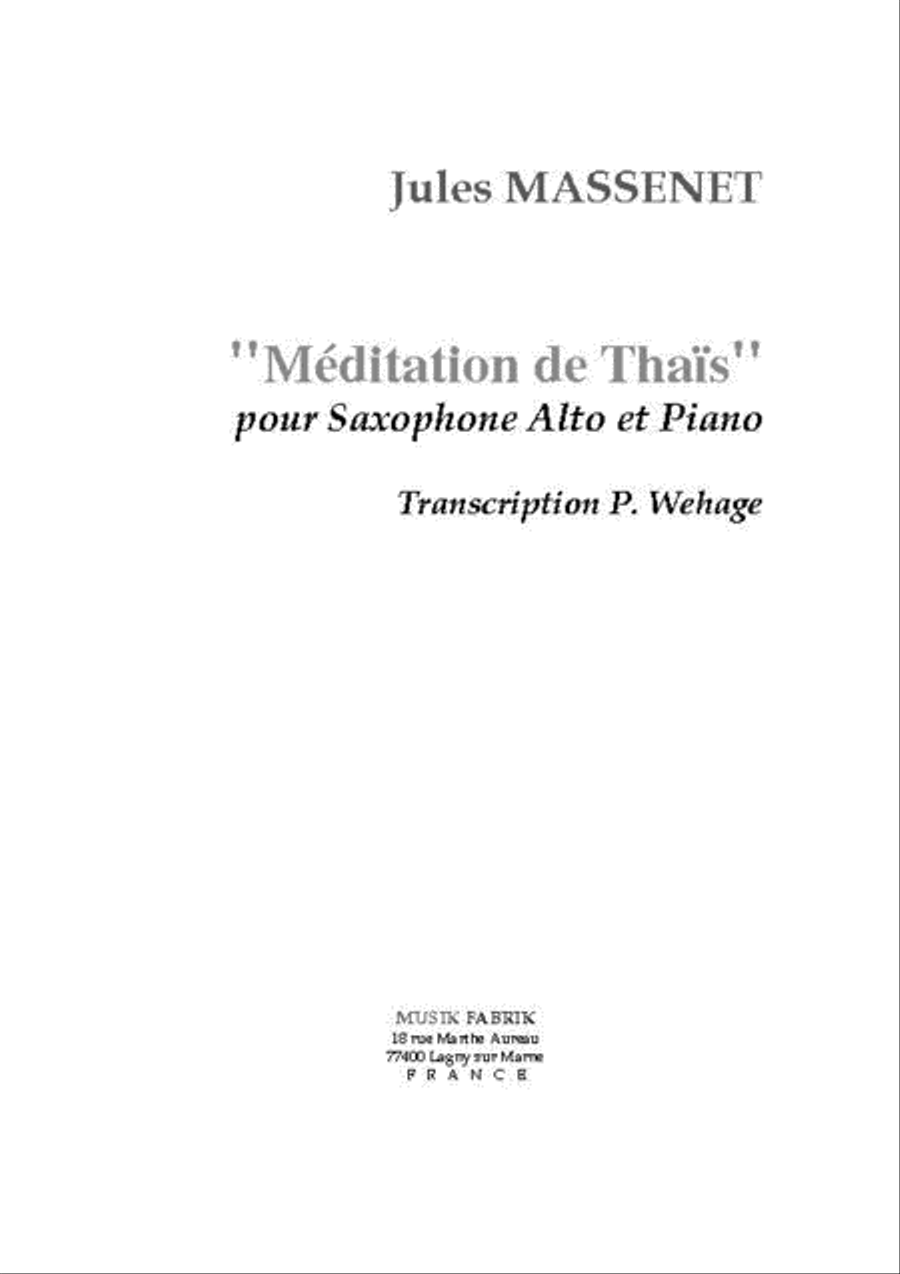 Meditation de Thais Alto Saxophone scores gallery preview page 1