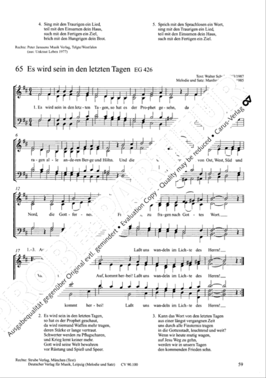 Chorsatze zum Evangelischen Gesangbuch Choir scores gallery preview page 64
