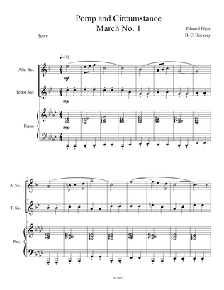 Pomp and Circumstance (Alto and Tenor Sax Duet with Piano Accompaniment)