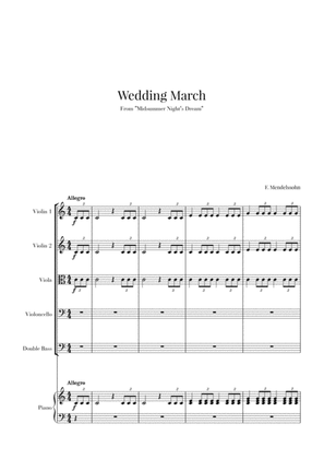 Book cover for Wedding March for String Quintet and Piano - Mendelssohn