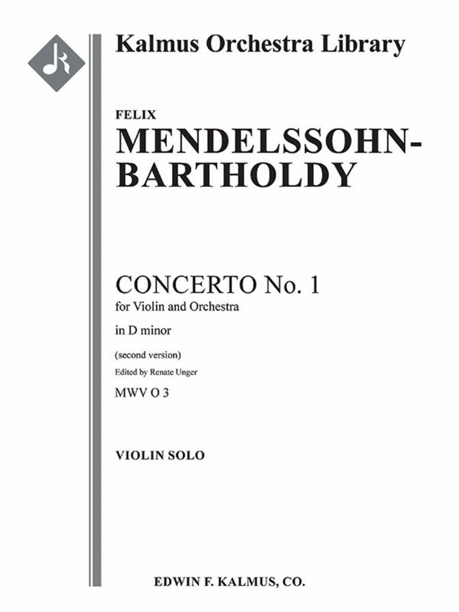 Violin Concerto No. 1 in D minor, MWV O 3 (2nd version) String Orchestra scores gallery preview page 1