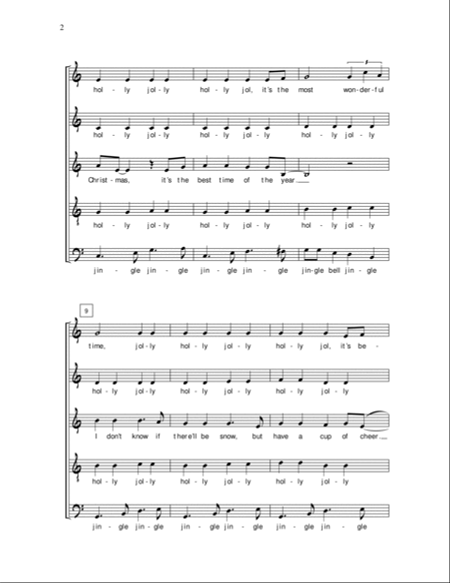 A Holly Jolly Christmas A Holly Jolly Christmas 4-Part scores gallery preview page 2