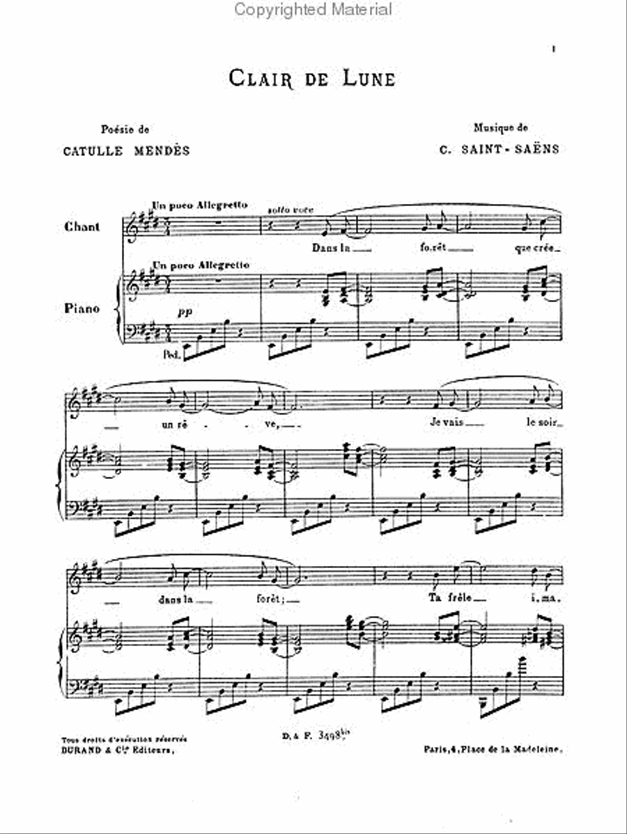 Clair de lune High voice, Fr High Voice scores gallery preview page 2