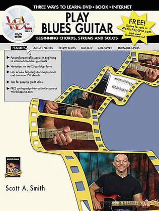 Book cover for Play Blues Guitar -- Beginning Chords, Strums, and Solos