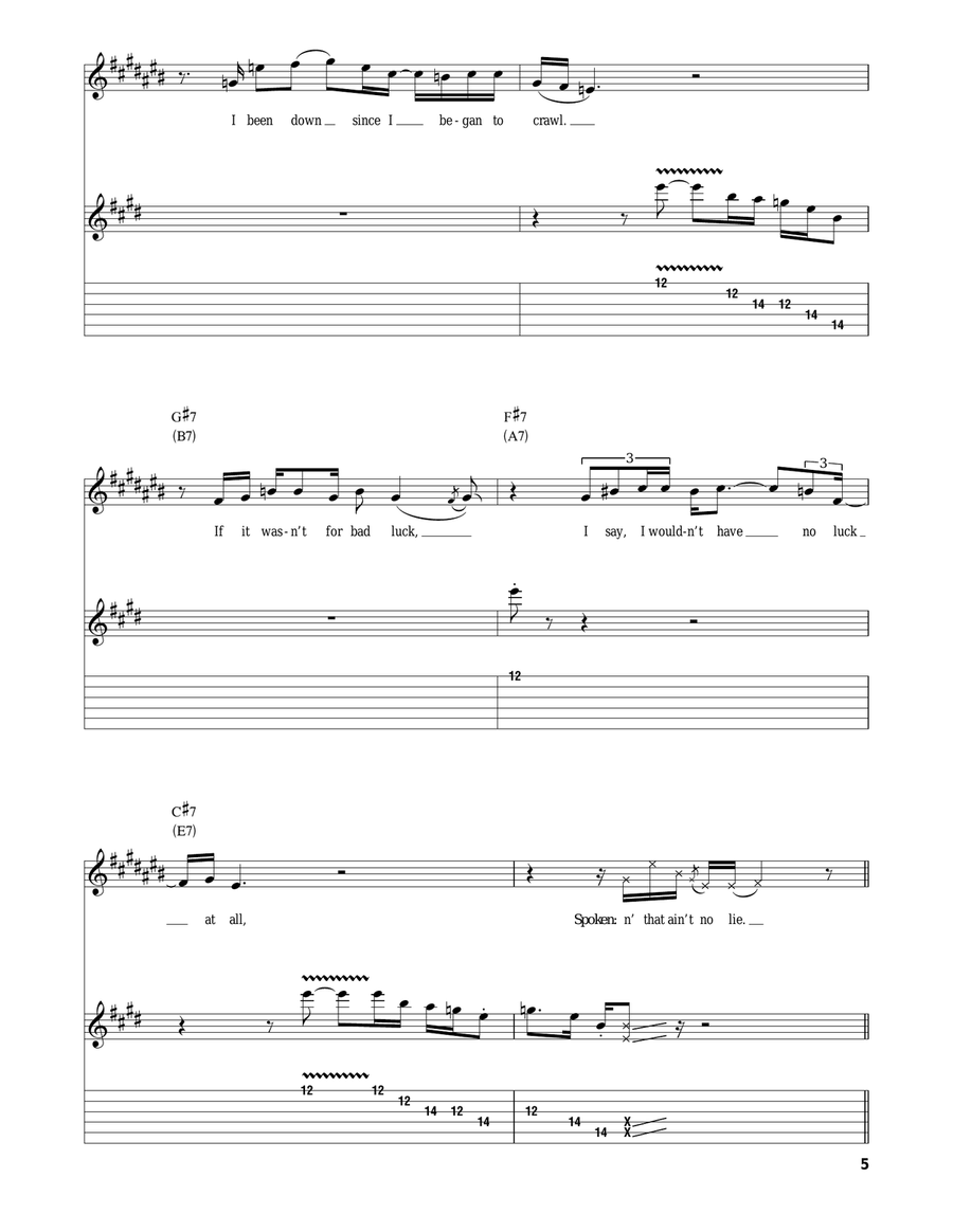 Born Under A Bad Sign Electric Guitar scores gallery preview page 5