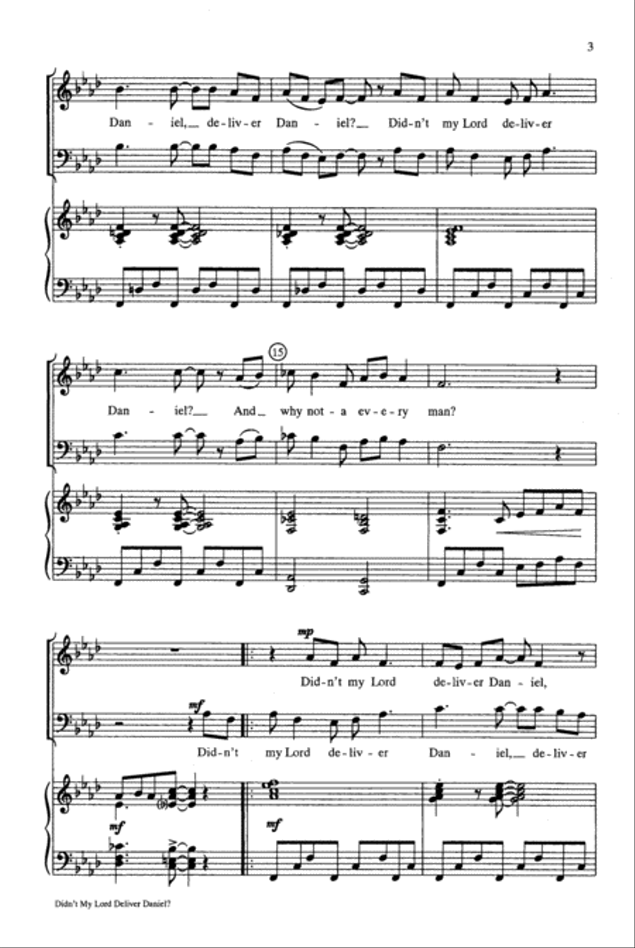 Didn't My Lord Deliver Daniel? 4-Part scores gallery preview page 3