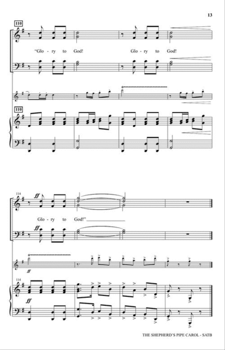The Shepherd's Pipe Carol 4-Part scores gallery preview page 7
