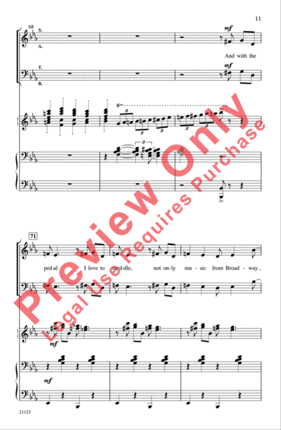 I Love a Piano 4-Part scores gallery preview page 11