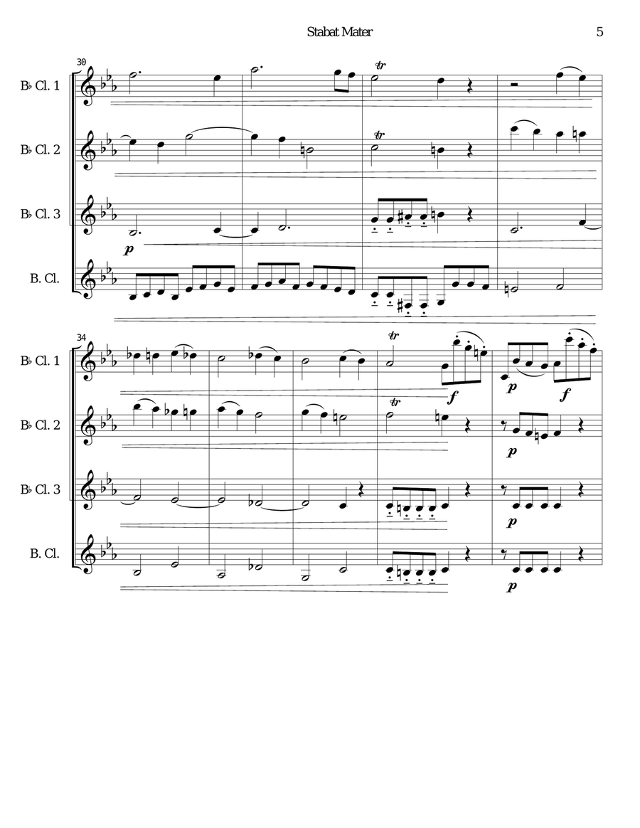 Stabat Mater: Dolorosa Woodwind Quartet scores gallery preview page 5