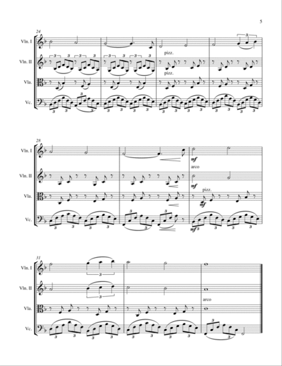 Can't Help Falling In Love String Quartet scores gallery preview page 6