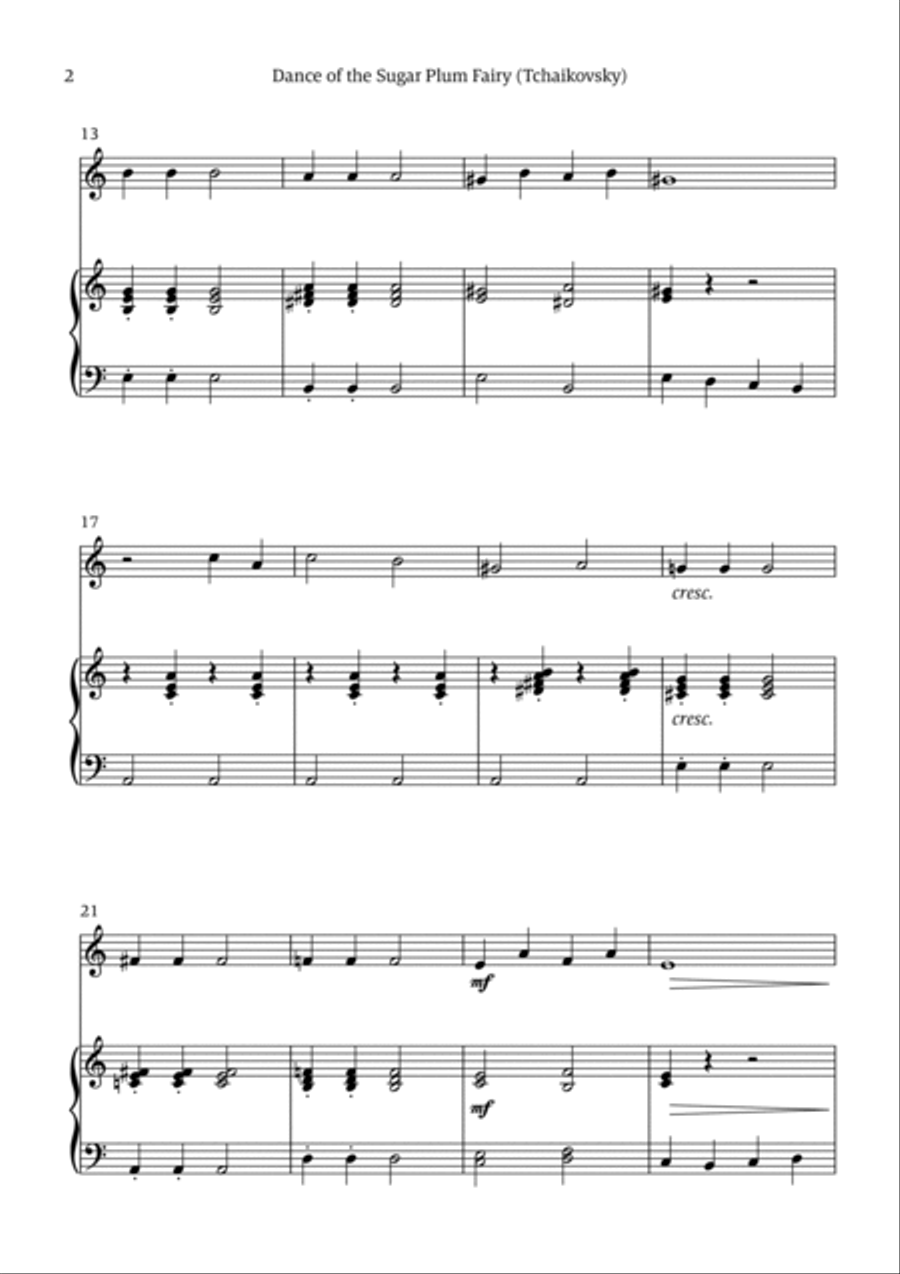 Sugar Plum Fairy theme Flute Solo scores gallery preview page 2