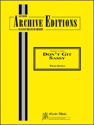 Book cover for Don't Git Sassy (Full Score)