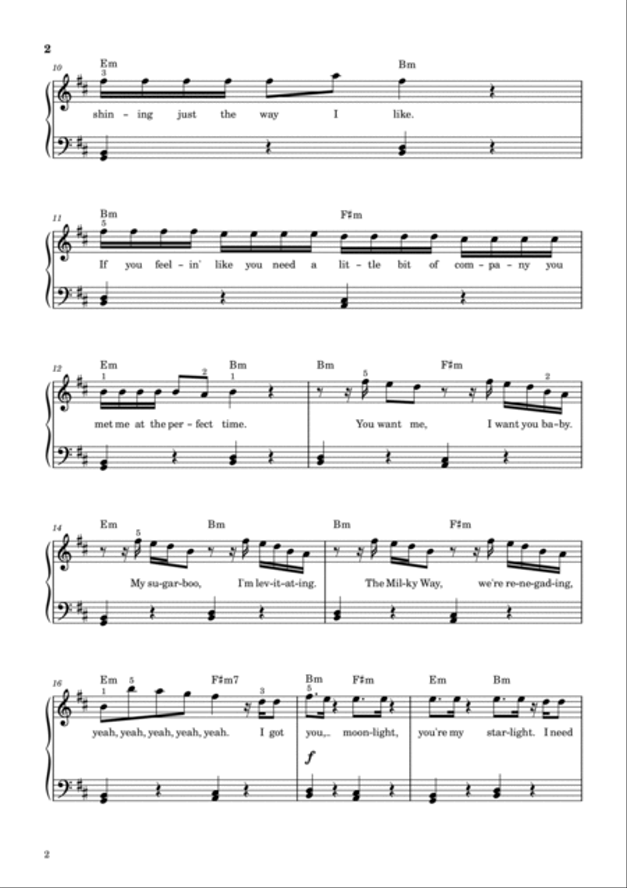 Levitating Easy Piano scores gallery preview page 3