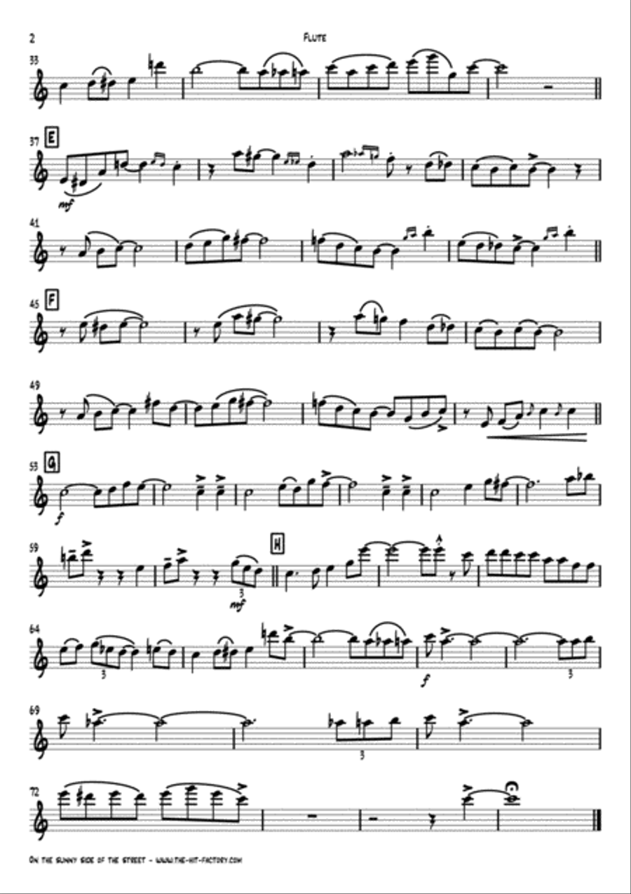 On The Sunny Side Of The Street Woodwind Quartet scores gallery preview page 5