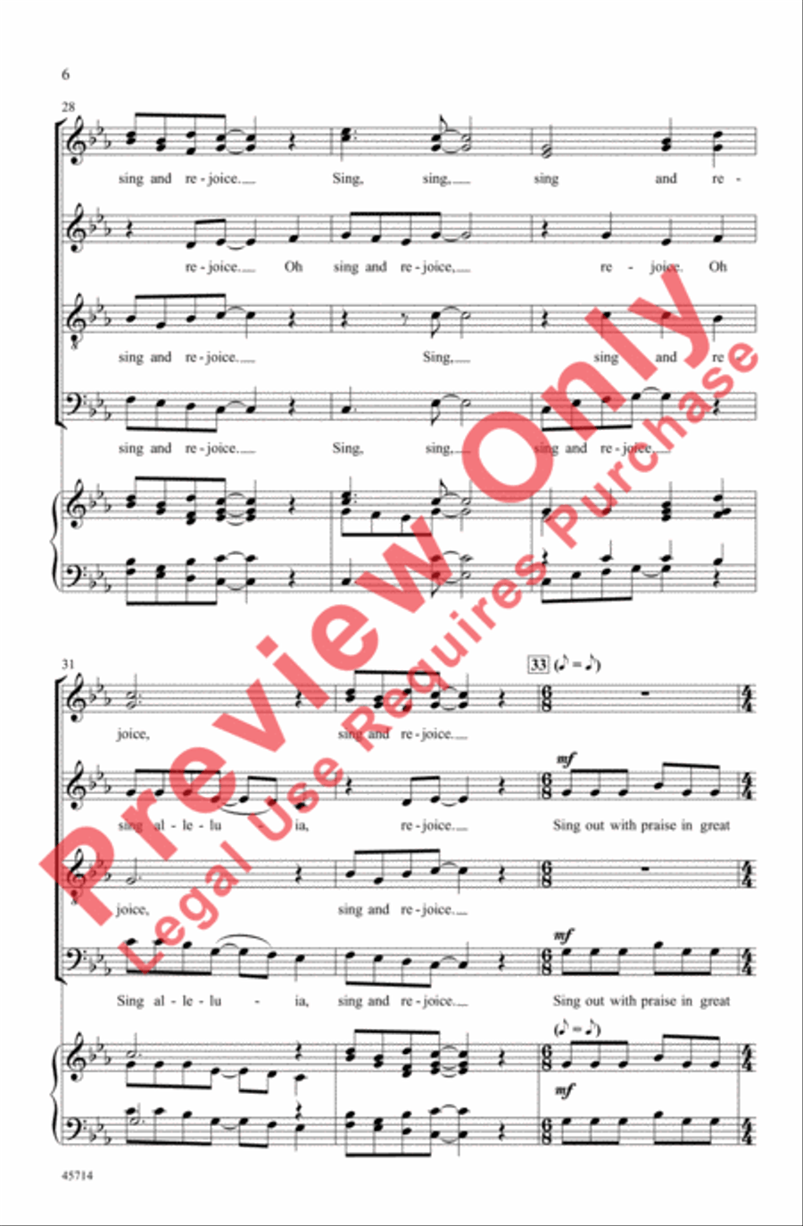 Sing and Rejoice! 4-Part scores gallery preview page 6