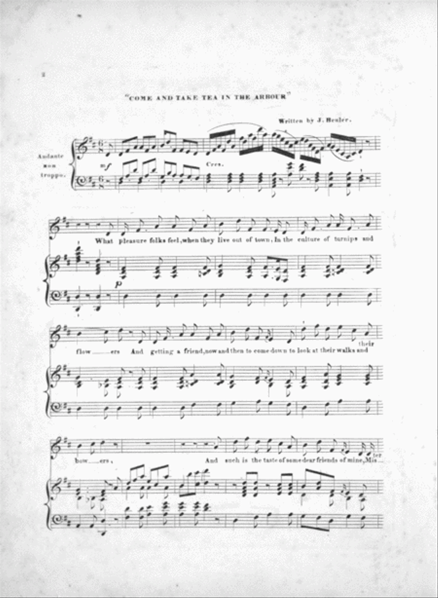 Tea in the Arbour. A Comic Song Voice scores gallery preview page 2