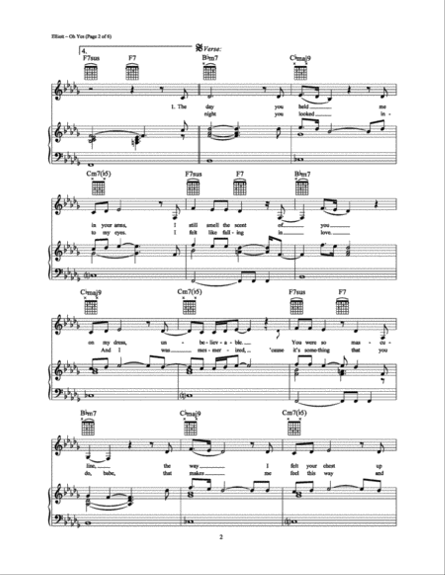 Oh Yes Piano, Vocal, Guitar scores gallery preview page 2