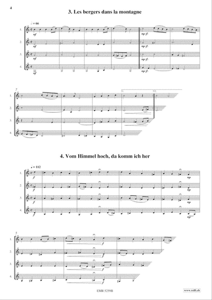 10 Noels 10 Noels French Horn Quartet scores gallery preview page 4