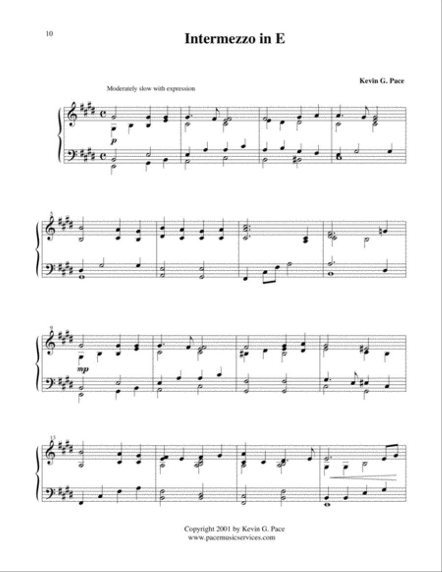 Intermezzo in E - original piano solo Piano Solo scores gallery preview page 2